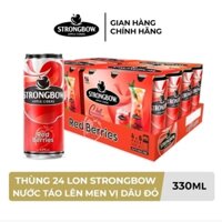 Thùng 24 lon strongbow các vị 330ml/ tặng 1 bình  lắc đổi màu strongbow