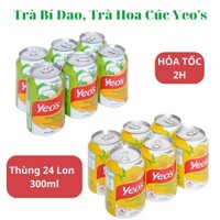 Thùng 24 Lon Trà Bí Đao, Trà Hoa Cúc, Sương Sáo Yeo's 300ml
