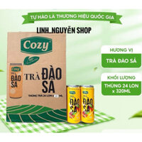 Thùng 24 Lon trà đào sả/Bí đao uống liền Cozy