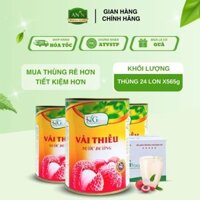 Thùng 24 Lon Vải Thiều Ngâm Nước Đường F&G Loại 1 - 565gr AN'N FOOD (Date mới)