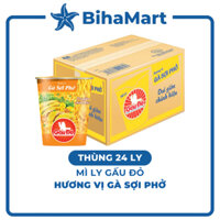 [THÙNG 24 LY] - ASIAFOODS - Mì ly Gấu Đỏ Gà sợi phở, Mì ly Gấu Đỏ hương vị gà sợi phở, Mì ly gà sợi phở Gấu Đỏ (65g/ly)