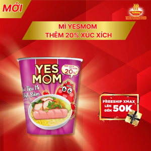Thùng 24 ly hủ tiếu mì Yes Mom thịt bằm 76g