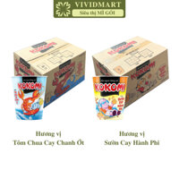 [THÙNG 24 LY] - MASAN - Mì ly Kokomi 2 vị: Sườn Cay Hành Phi và Tôm Chua Cay Chanh ớt (65g/ly) - Mì ăn liền Kokomi ly