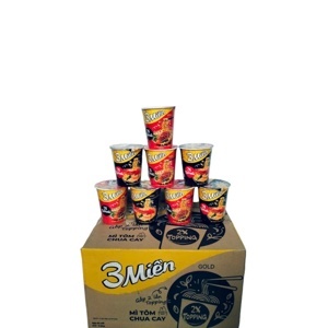 Thùng 24 ly mì 3 Miền Gold bò hầm rau thơm 65g