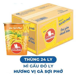 Thùng 24 Ly Mì Gấu Đỏ Vip Gà Sợi Phở