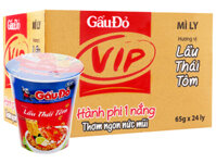 Thùng 24 ly mì Gấu Đỏ Vip lẩu Thái tôm 65g
