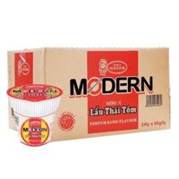 Thùng 24 ly mì Modern Lẩu Thái tôm (65gr x 24)