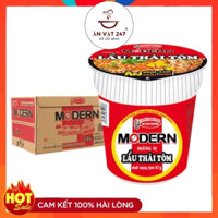 Thùng 24 ly mì modern vị LẪU THÁI TÔM thơm ngon -  Mì ly Modern - Hương vị "Ngay Mới Đã" cho cuộc sống hiện đại