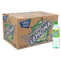 Thùng 24 Nước Khoáng Có Gas Vị Chanh Vĩnh Hảo Chai 500ml