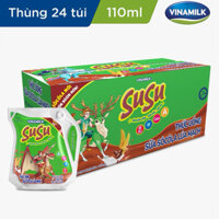 Thùng 24 Túi x 110ml Sữa Susu Socola lúa mạch / Cam / Dâu Vinamilk