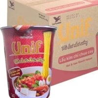thùng 24ly mì lẩu kim chi chua cay unif 62g đậm vị thơm ngon từ nước súp thịt tôm chora sợi mì day ngon bổ dưỡn mỗi ngày