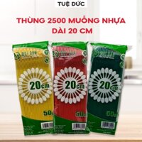 [Thùng 2500 cái] Muỗng nhựa dài 20 cm dùng 1 lần, muỗng nhựa trà sữa, tiện lợi, hàng cao cấp, giá sỉ