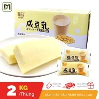 Thùng 2KG bánh bông lan sữa đậu nành Đài Loan ngon béo ngậy