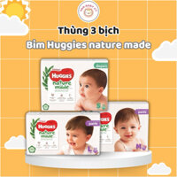 [THÙNG 3 BỊCH] Tã Bỉm Dán/Quần Huggies Platinum Nature Made cho bé size NB60/S82/M64/L54/XL44/XXL36