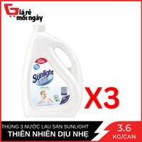 Thùng 3 Can Nước Lau Sàn Sunlight Hương Hoa Thiên Nhiên 3.6kg x3