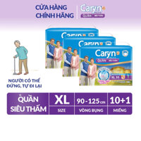 Thùng 3 gói Tã/Bỉm Quần người lớn Caryn siêu thấm dành cho người già size M14+1/ L12+1 /XL10+1 miếng