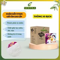 Thùng 30 bịch khăn giấy Emos khăn giấy lụa cao cấp giấy ăn siêu mịn siêu dai không rã nước giấy vuông gia đình x30EMOSKG