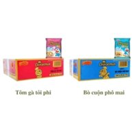 Thùng 30 gói Acecook _ mì Doraemon 2 vị _ vị tôm gà tỏi phi & bò cuộn phô mai (gói × 62/63g)