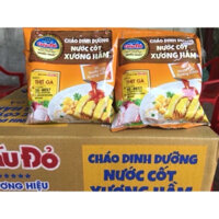 THÙNG 30 Gói CHÁO DINH DƯỠNG NƯỚC CỐT XƯƠNG HẦM THỊT GÀ GẤU ĐỎ 57g