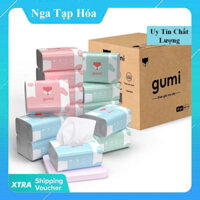 Thùng 30 gói giấy ăn Gumi 3 lớp, siêu dai dày dặn mềm mịn