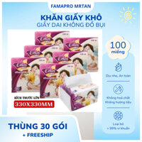 thùng 30 Gói Khăn Giấy Vuông emos Bịch 100 tờ