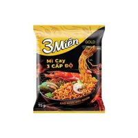 Thùng 30 gói mì 3 Miền Gold vị cay 3 cấp độ 75g