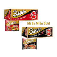 THÙNG 30 GÓI MÌ 3 MIỀN GOLD TÔM CHUA CAY/ BÒ HẦM RAU THƠM 75G/ MÌ BA MIỀN