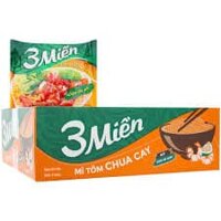 Thùng 30 gói mì 3 Miền tôm chua cay 65g