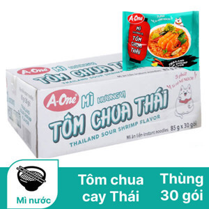 Thùng 30 gói mì A-One tôm chua Thái 85g
