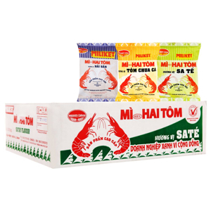 Thùng 30 gói mì Hai Tôm Miliket hải sản 75g