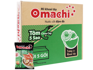 Thùng 30 gói mì khoai tây Omachi tôm chua cay 5 sao 78g