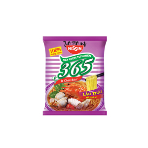 Thùng 30 gói mì không chiên Nissin 365 lẩu Thái hải sản 68g