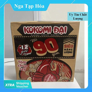 Thùng 30 gói mì Kokomi Đại vị tôm chua cay thường ngày 90g