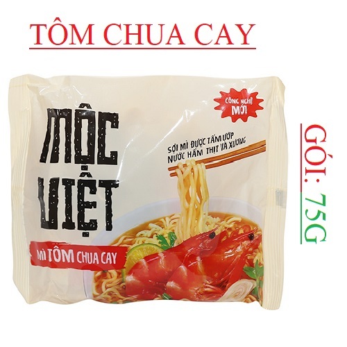 Thùng 30 gói mì Mộc Việt tôm chua cay 75g