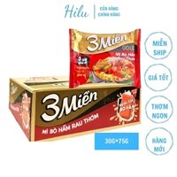 Thùng 30 Gói Mì Tôm 3 Miền GOLD Bò Rau Thơm