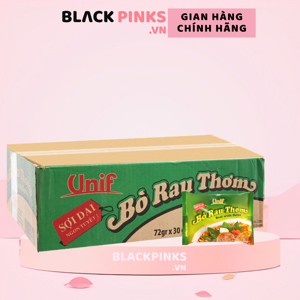 Thùng 30 Gói Mì Unif Bò Rau Thơm 72g