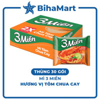 [THÙNG 30 GÓI] - UNIBEN - Mì 3 Miền hương vị Tôm Chua Cay (65g/gói) - Mì gói 3 Miền hương vị Tôm Chua Cay, Mì 3 Miền gói