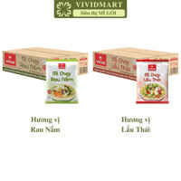 [THÙNG 30 GÓI] - VIFON - Mì Vifon chay 2 vị: Rau Nấm, Lẩu Thái (65g/gói) - Mì chay ăn liền Vifon, Mì chay Vifon