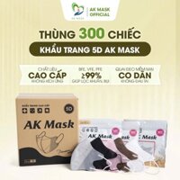 Thùng 300 Cái Khẩu Trang 5D AK Mask, Vừa Form Mặt, Khẩu Trang Y Tế Cao Cấp Chuẩn Khẩu Trang Phạm Thoại [1 Túi 20 Cái ]