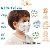 Thùng 300 Cái Khẩu Trang KF94 Trẻ Em 4 - 12 Tuổi, Khẩu Trang Cho Bé 4 Lớp Dày Dặn, Kháng Khuẩn