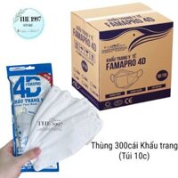 Thùng 300 Cái Khẩu trang y tế 4D/KF94 Nam Anh FAMAPRO hàng chính hãng cao cấp (túi zíp 10 cái)