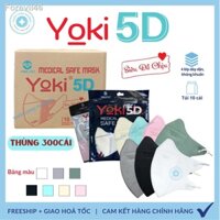 [Thùng 300Cái] Khẩu trang 5D Mask Yoki 4 lớp kháng khuẩn siêu dày chuẩn form thoải mái hàng chính hãng công ty