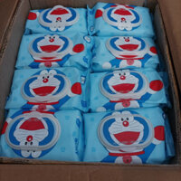 THÙNG 32 GÓI KHĂN ƯỚT DOREMON KHÔNG MÙI KHÔNG CỒN AN TOÀN CHO DA BÉ 226 Khăn ướt mèo máy doremon Phú Đạt 120 tờ