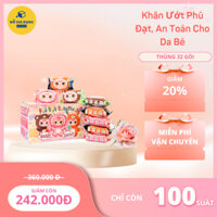 Thùng 32 Gói Khăn Ướt Phú Đạt, An Toàn Cho Da Bé ,Date Mới,Không Mùi, 120 Tờ.QN