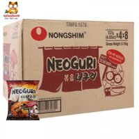 (Thùng 32 Gói) Mì Xào Khô Nongshim Neoguri Hải Sản Cay [농심-수출]볶음너구리 - Date 12 Tháng