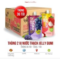[Thùng 36 bịch] Nước thạch Jelly Gumi Vitamin B,C vi nho, vải, cam  135g_Hàng nhập Thái Lan