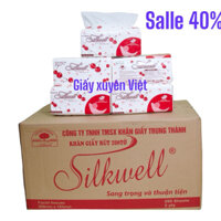 Thùng 36 Gói Khăn Giấy Rút Lụa Silkwell 280 Tờ Cherry 2 Lớp, Giấy Ăn Đa Năng Chuyên Dụng