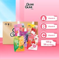 [THÙNG 36 GÓI] Túi Nước Ép Trái Cây Thạch Jelly Gumi Gumi Vitamin Chọn Vị Nguyên Chất 150G