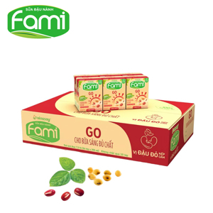 Thùng 36 hộp sữa đậu nành đậu đỏ nếp cẩm Fami Go 200ml