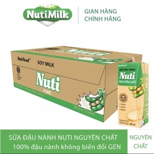 Thùng 36 hộp sữa đậu nành Nuti nguyên chất 200ml